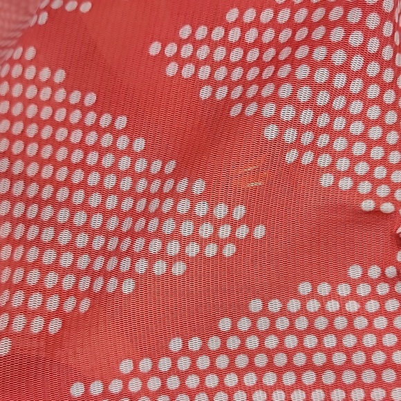 Maurices Coral Polka Dot Bat Wing Butterfly Sleeve Blouse/  L. - Picture 4 of 6